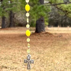 Sun Catcher with Cross Upcycled